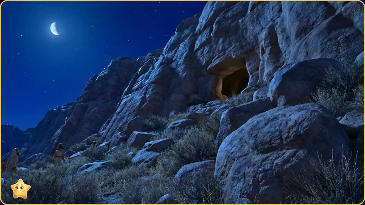 الوصول إلى غار ثور في ليلة الهجرة.