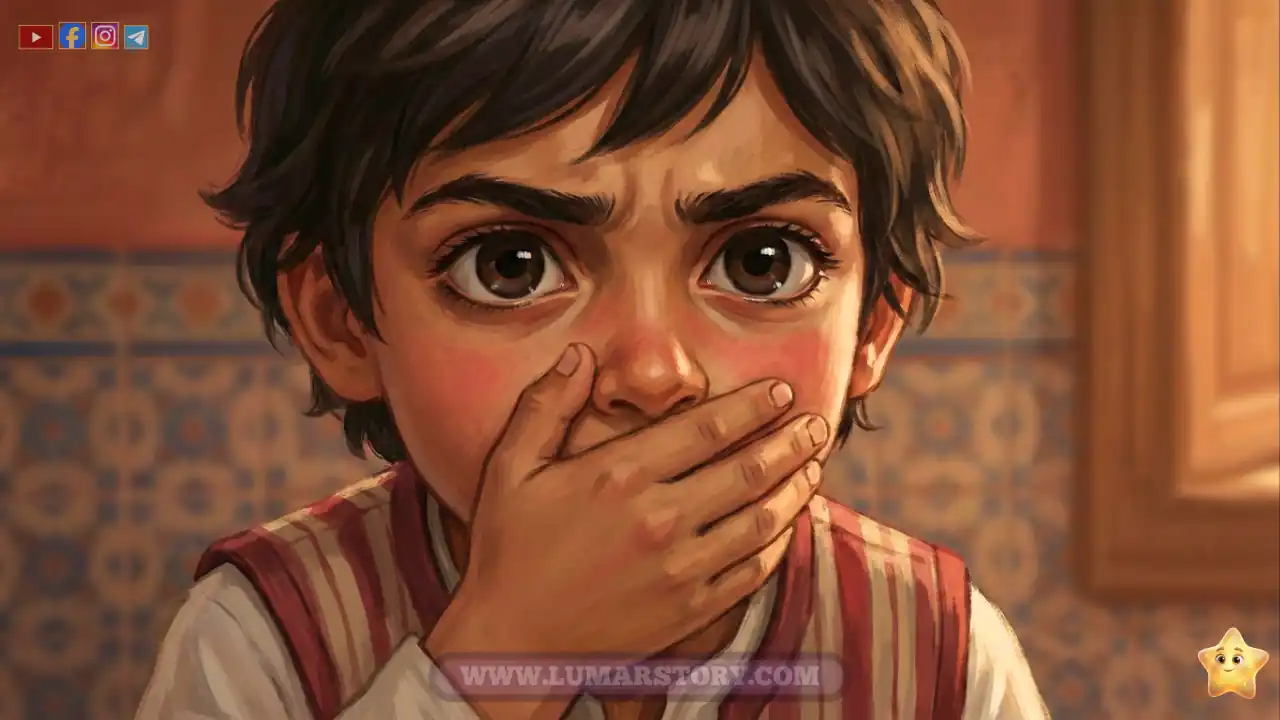 أحمد يضع يده على فمه ليمنع نفسه من الصراخ، متذكراً أن لسانه صائم أيضاً.