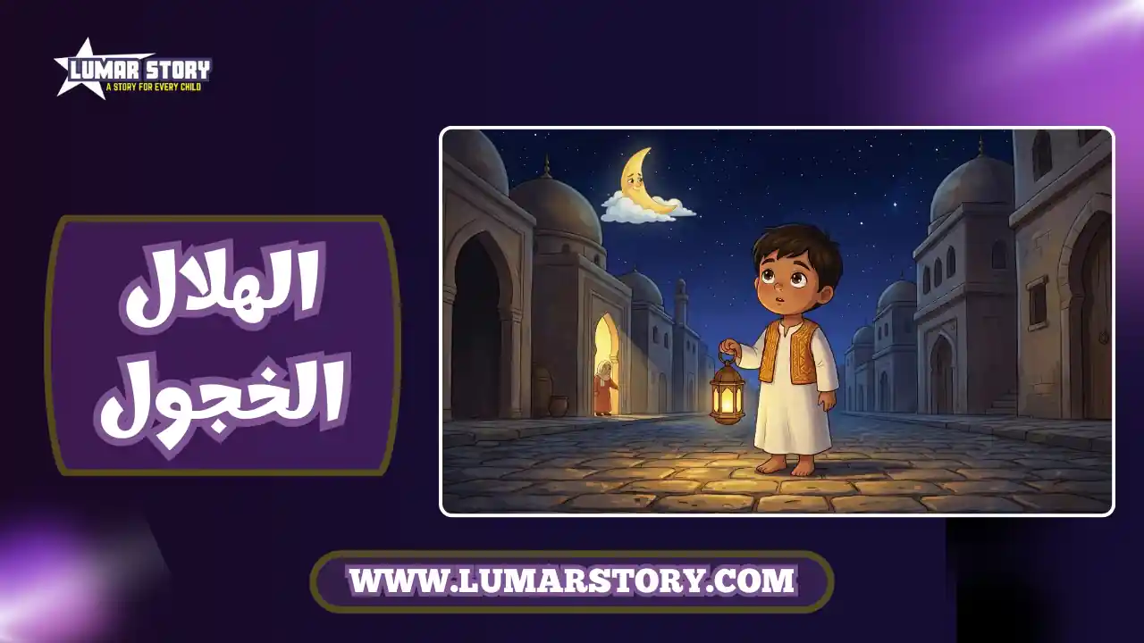 غلاف قصة الهلال الخجول للأطفال