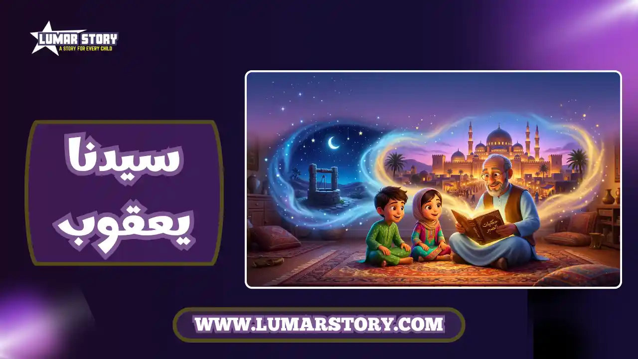 الجد يقرأ قصة سيدنا يعقوب ويوسف للأطفال علي وسارة في جو خيالي وممتع.
